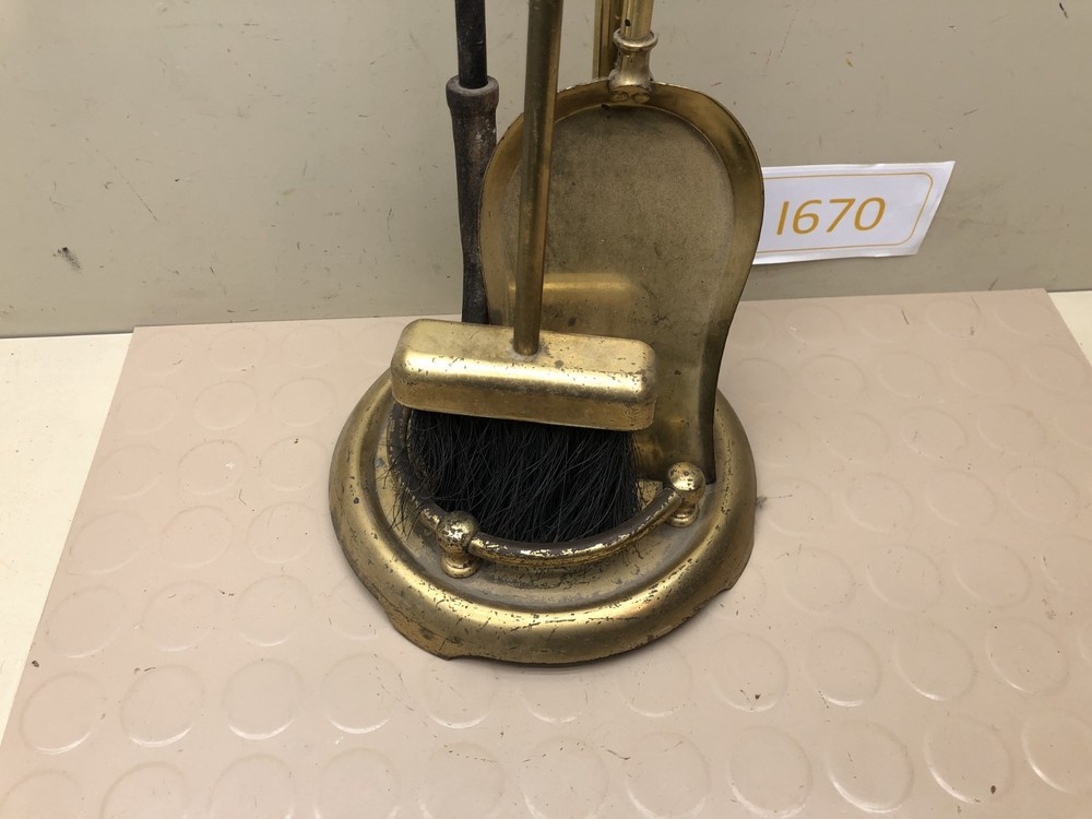 Vintage BRASS FIREPLACE TOOL SET - Japan