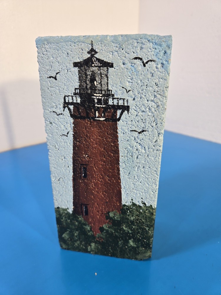 Hand Painted Lighthouse Brick Door Stop
