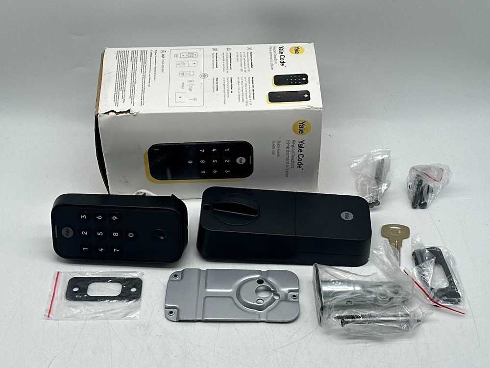 Yale Black Code Keypad Deadbolt Front Door Lock for Keyless Entry, YED210-NR-BSP