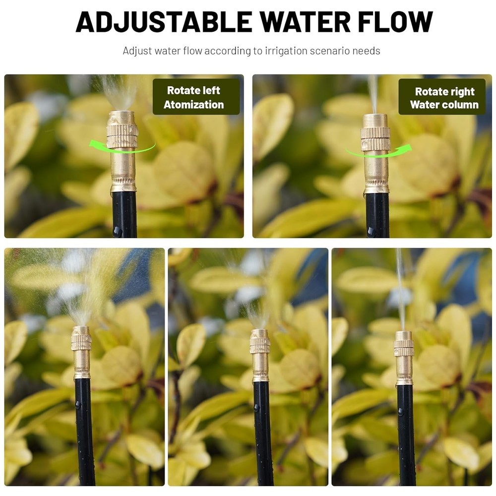 All-in-One 50FT Adjustable Drip Watering System with Quick Connector Setup