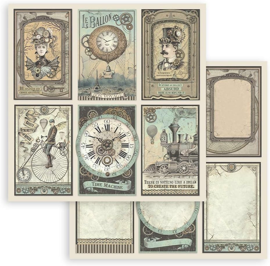 Stamperia Double-Sided Paper Pad 8"X8" 10/Pkg-Voyages Fantastiques, 10 Designs/1