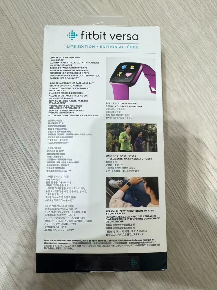 Fitbit Versa Lite Edition Activity Tracker - （S & L Sizes） Purple