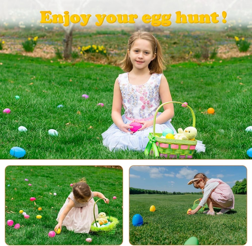 ROSAUI 3.5” Fillable Easter Eggs, 36Pcs Empty Plastic Eggs - Holiday Surprises
