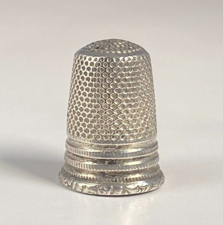 Antique 2x c1910 Solid Silver Thimbles One by U.S.A Simon Brothers & Other