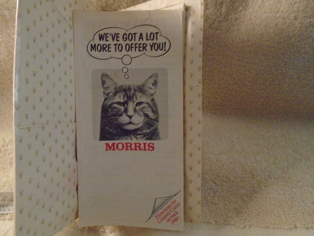 Vintage Morris 9 Lives Notepad Holder