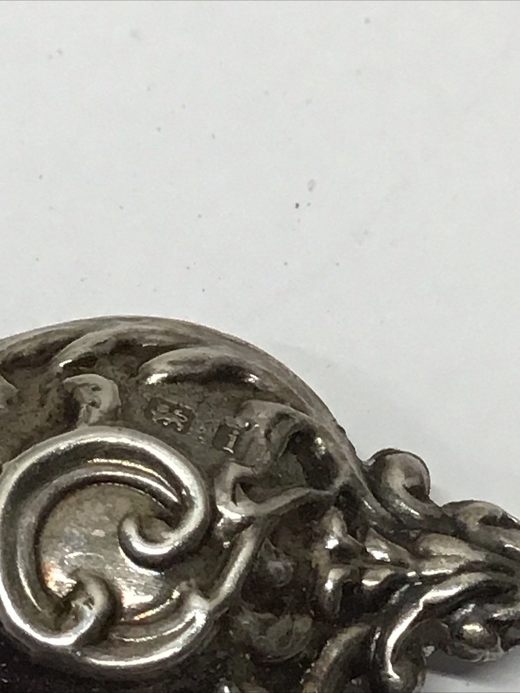 Antique 1904 Sterling Silver Handle Button Hook Scrolling Design