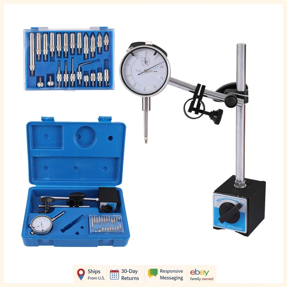 Durable Dial Indicator with Magnetic Base and Fine Adjustment for Accuracy