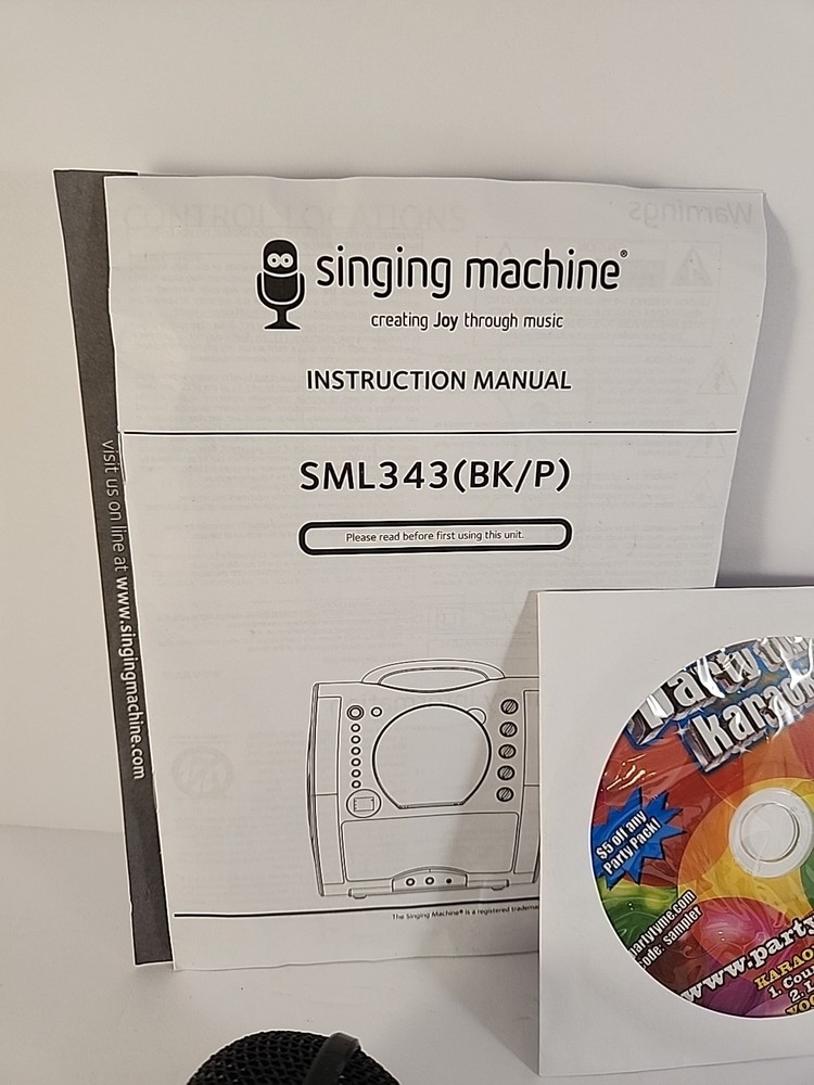 The Singing Machine SML343(BK/P) Microphone, RCA Cable, CD & Instructions ONLY