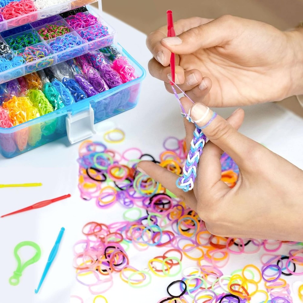 Rubber Band Craft Kit with Blue Storage Container