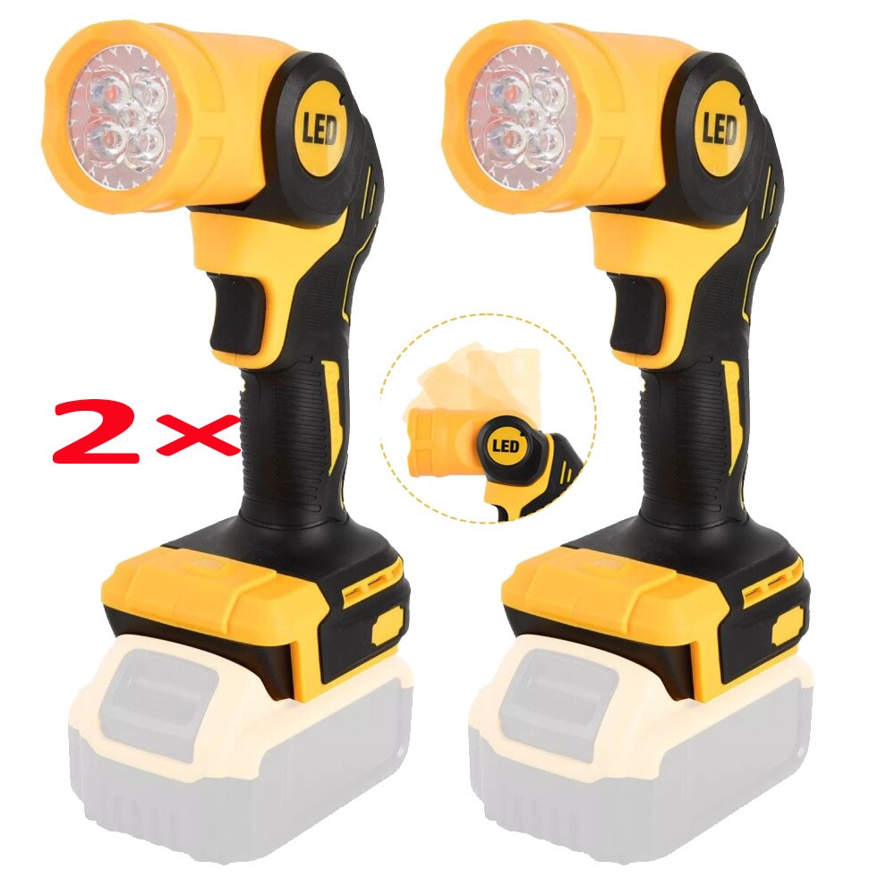 2PCS For DeWALT 20V Max Battery Cordless LED Pivoting Work Light Flashlight TOOL