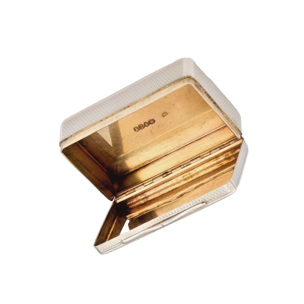 a great solid Silver snuff box, early Victoria, gilt inside wall