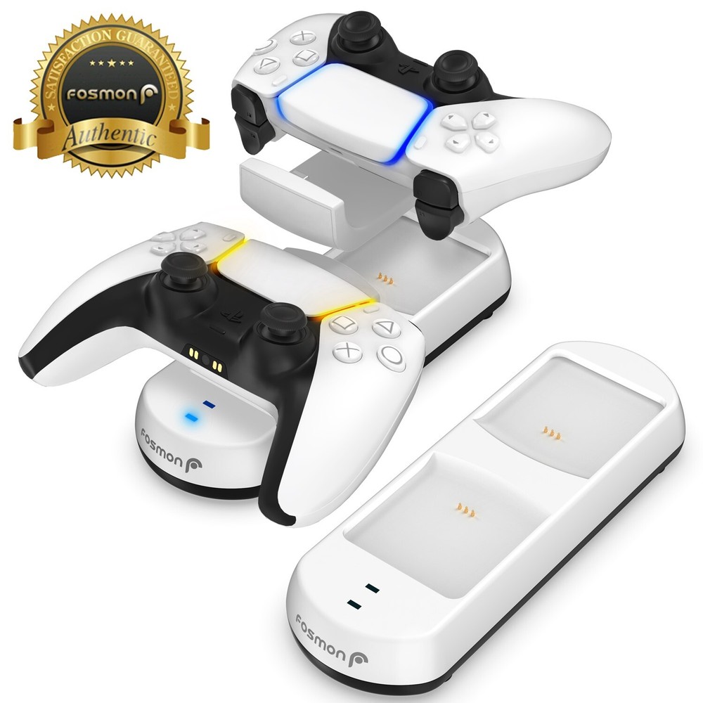 PS5 DualSense Controller Fast Wireless Charging Station Dock USB C Cable Charger