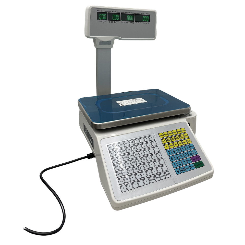 33lb Digital Price Computing Scale Label Printer SUPERMKT Thermal Printer 110V