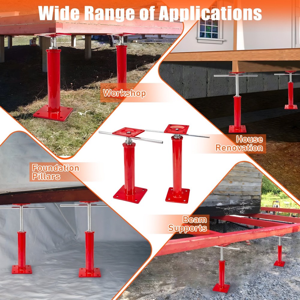 2Pcs House Jacks for Leveling Crawlspace 16" -21" Adjustable for Cellar Ceiling