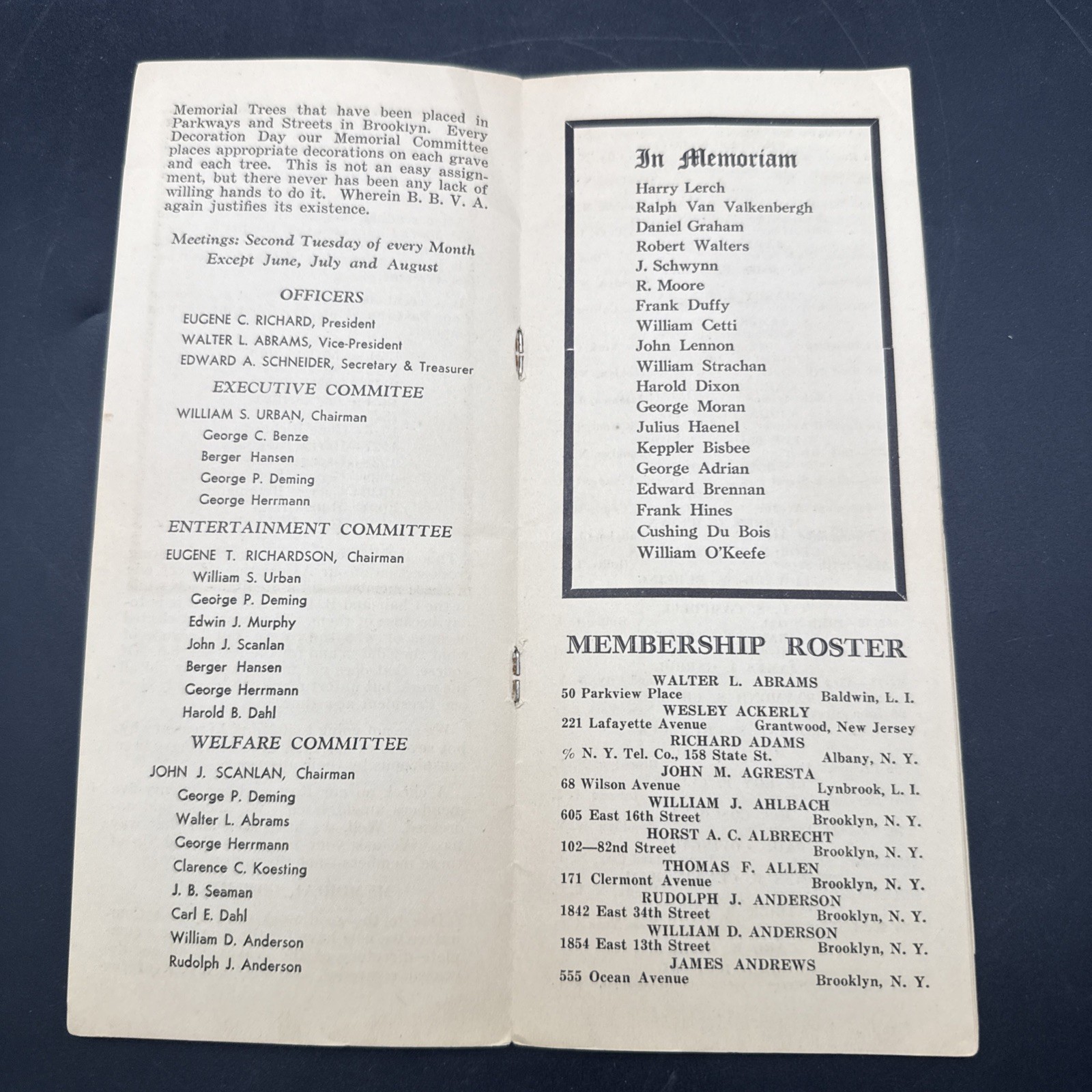 WWI 105th Field Artillery Battery B Guidon Yearbook menu reunion 27th Division