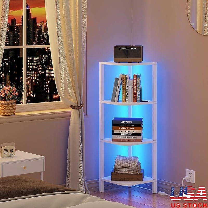 L Shaped Corner Shelf Multi Layer Storage Unit Adjustable Feet Easy Assembly New