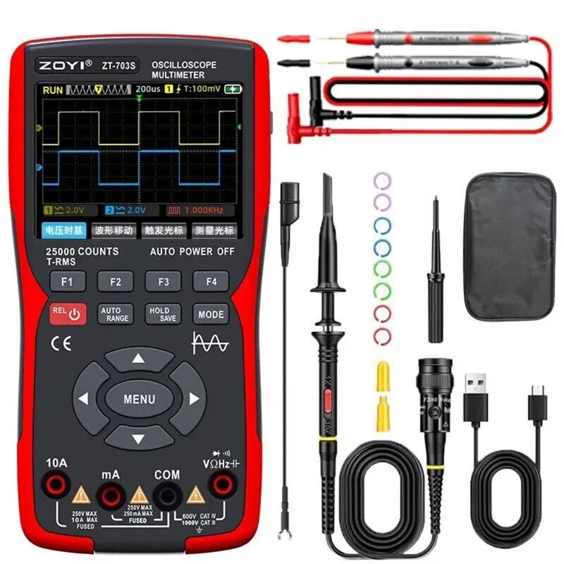 ZOYI ZT-703S 3-in-1 Dual Channel 50MHz Oscilloscope Multimeter Signal Generator