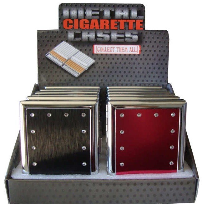 Victorian Style Cigarette Case Double Sided King Etched Pattern