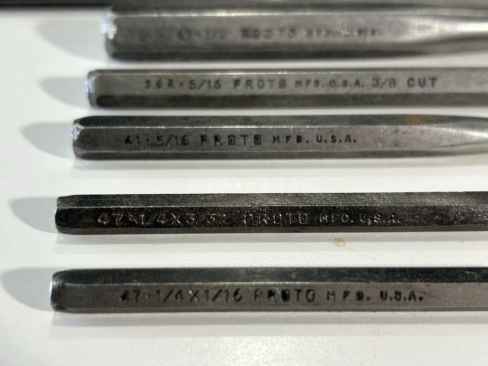 6 Used PROTO Punch And Chisel Tools USA