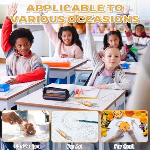 Pieces Geometry Math Set Compass for Geometry Math Compass and Protractor 40