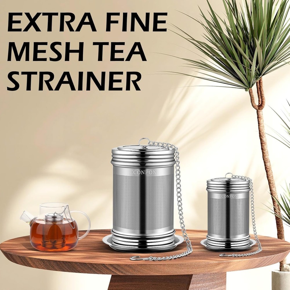 2 Pack Extra Fine Mesh Tea Infuser Stainless Steel Strainer for Loose Leaf Tea