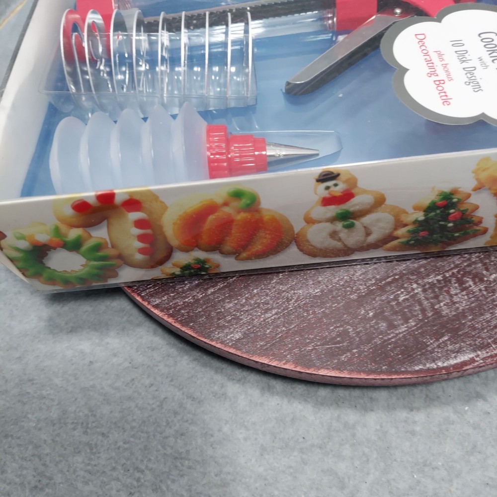 Kuhn Rikon Cookie Press Set With Disc Designs & Decorating Bottle Missing 1 Disc