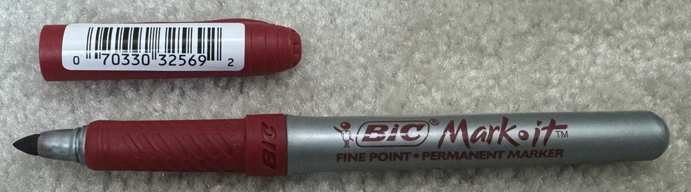 One Dozen BIC Mark-It Rambunctious Red Fine Point Permanent Color Markers