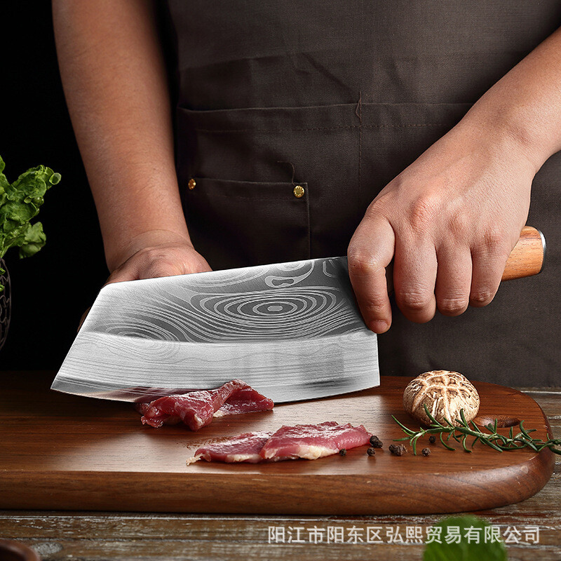 Stainless Steel Asian Kitchen Knife Butcher Chef Damascus Cleaver Chopping Meat