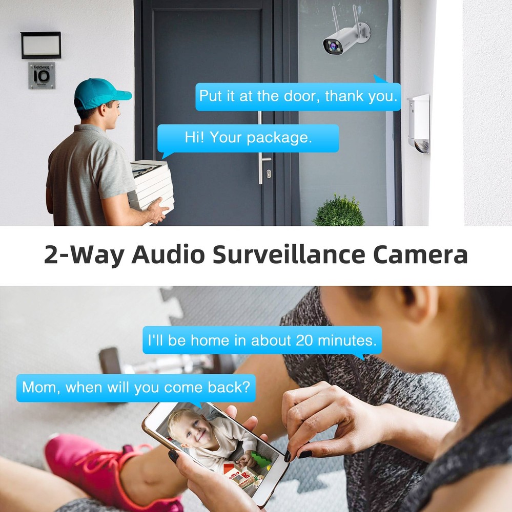 7" Touchscreen Wireless Security System w/ 2PCS 2K Outdoor Cameras