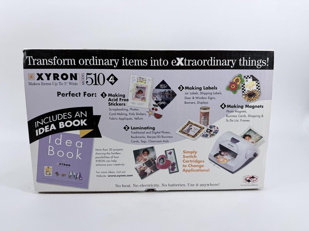 Xyron Model 510 Creative Sticker Tool Multi-Use Laminating Machine w/ 2 refills
