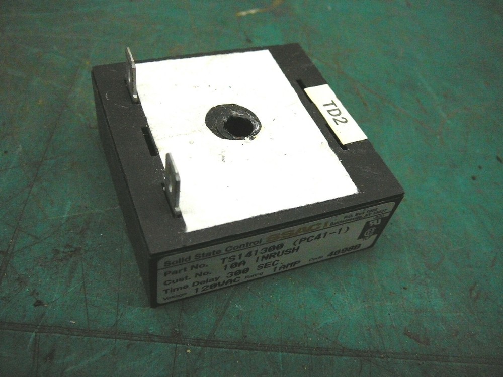 SSAC SOLID STATE CONTROL TIME DELAY RELAY TS141300 (PC41-1) 300 SEC DELAY 12VAC