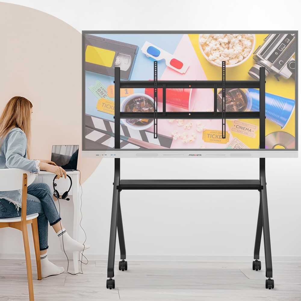 Interactive Whiteboard Portable Stand for 55"-86" Smart Board, Four Lockable ...