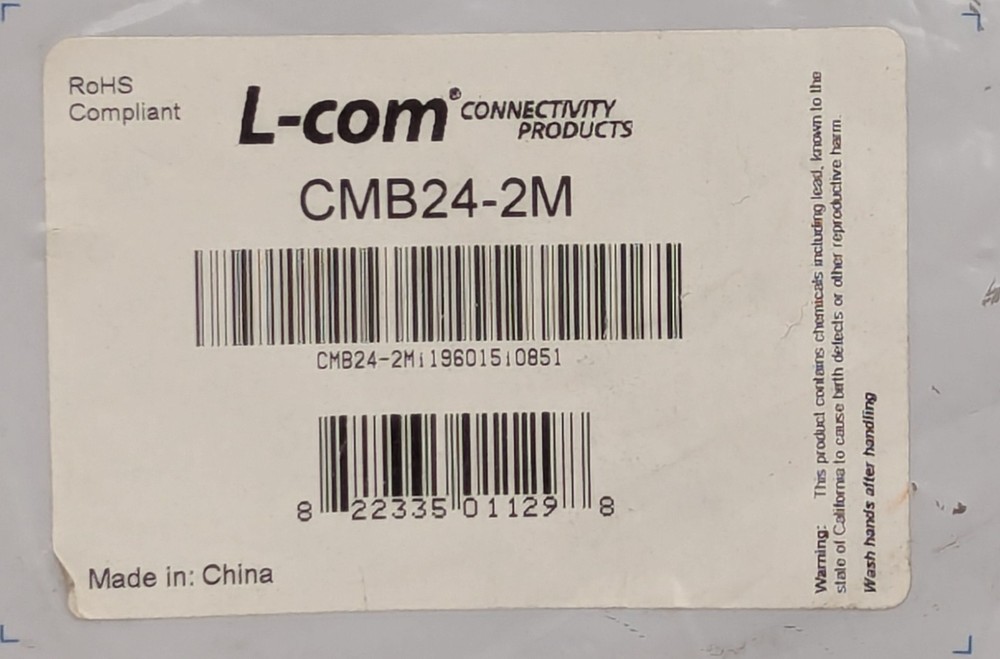 NEW L-Com CMB24-2M Molded IEEE-488 GPIB Cable 2m (6.5ft) Shielded Stackable NIP
