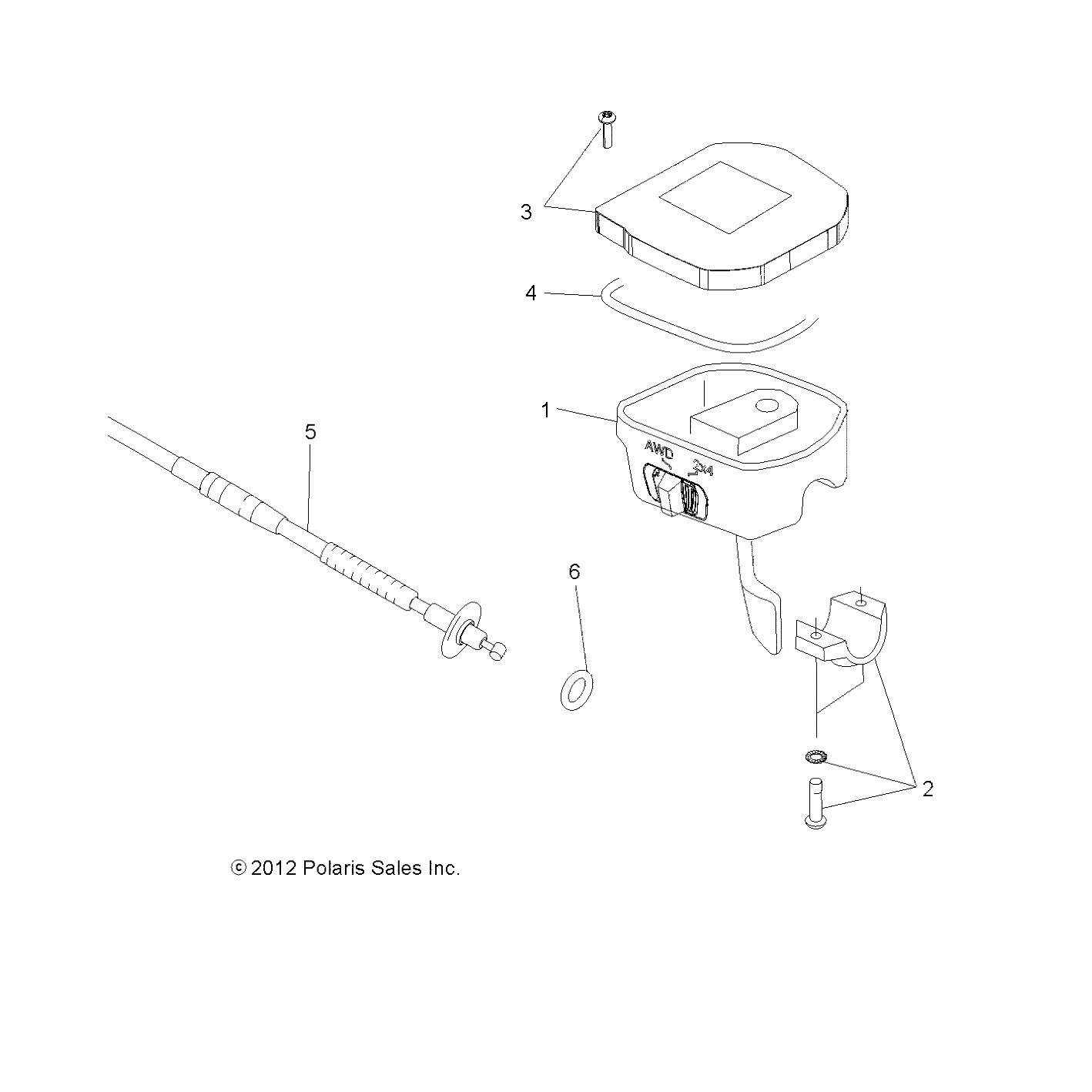 Polaris Throttle Cable, for Sportsman ATV Models, Genuine OEM - 7081576