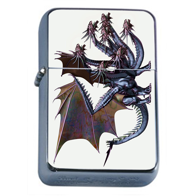 Mythical Creatures D6 Flip Top Oil Lighter Wind Resistant