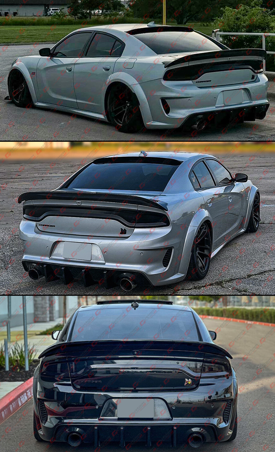 FOR 15-23 DODGE CHARGER AMPP REDEYE STYLE MATT BLACK HIGHKICK TRUNK SPOILER WING