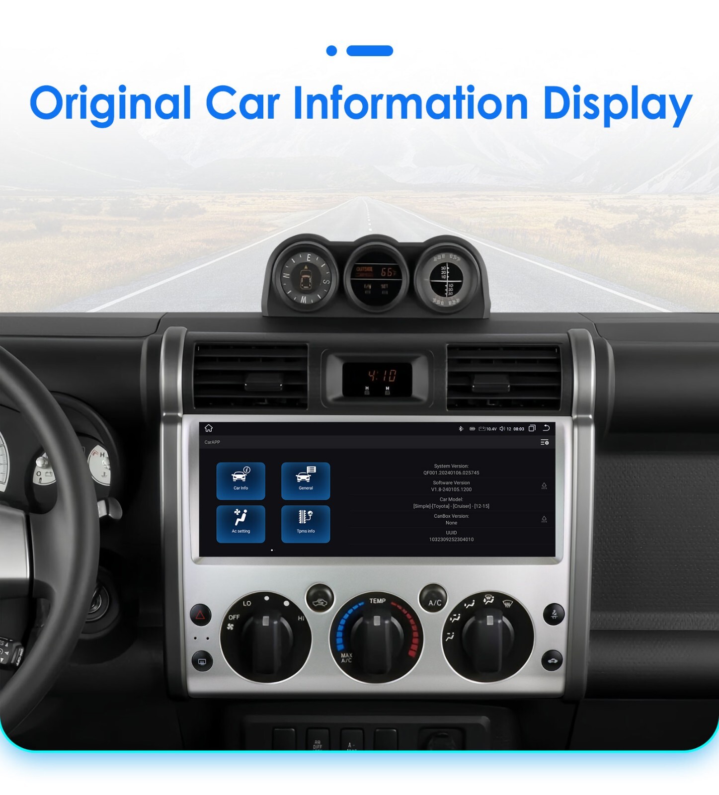 Plug&Play Android 12.3 inch Car Stereo Radio for Toyota FJ CRUISER GPS Carplay