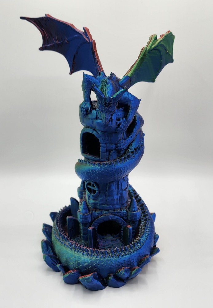 Dungeons And Dragons 12 Inch Dragon Dice Tower Rainbow Multi Colored