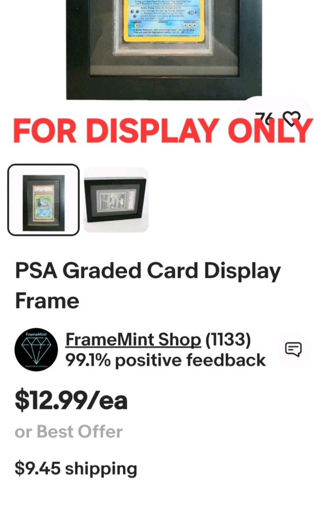 11 PSA Graded Card slab wall Frames