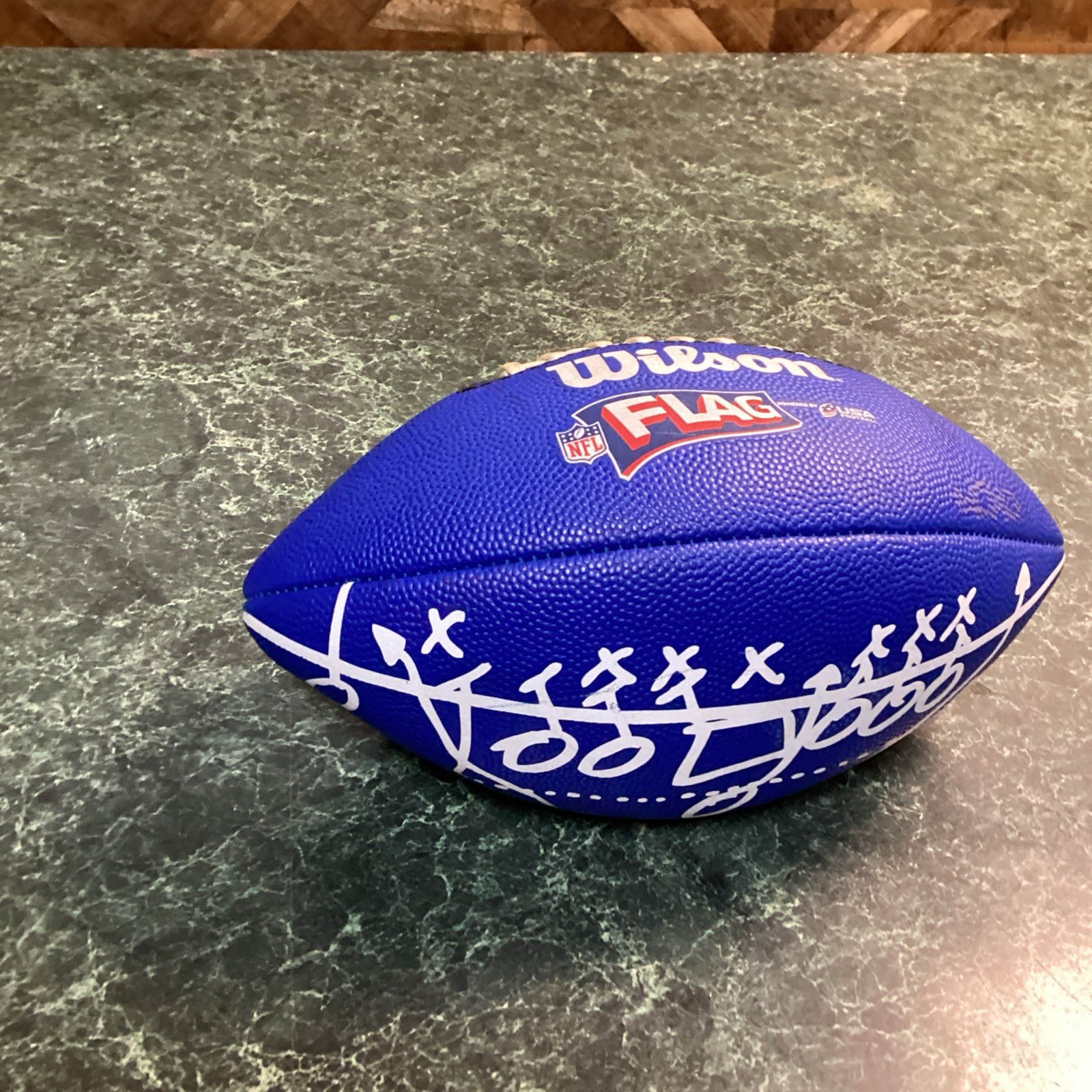 Wilson NFL Play 60 Blue Flag Football Peewee Ages 6-9 Kids Flag Ball WTF1523 HKS