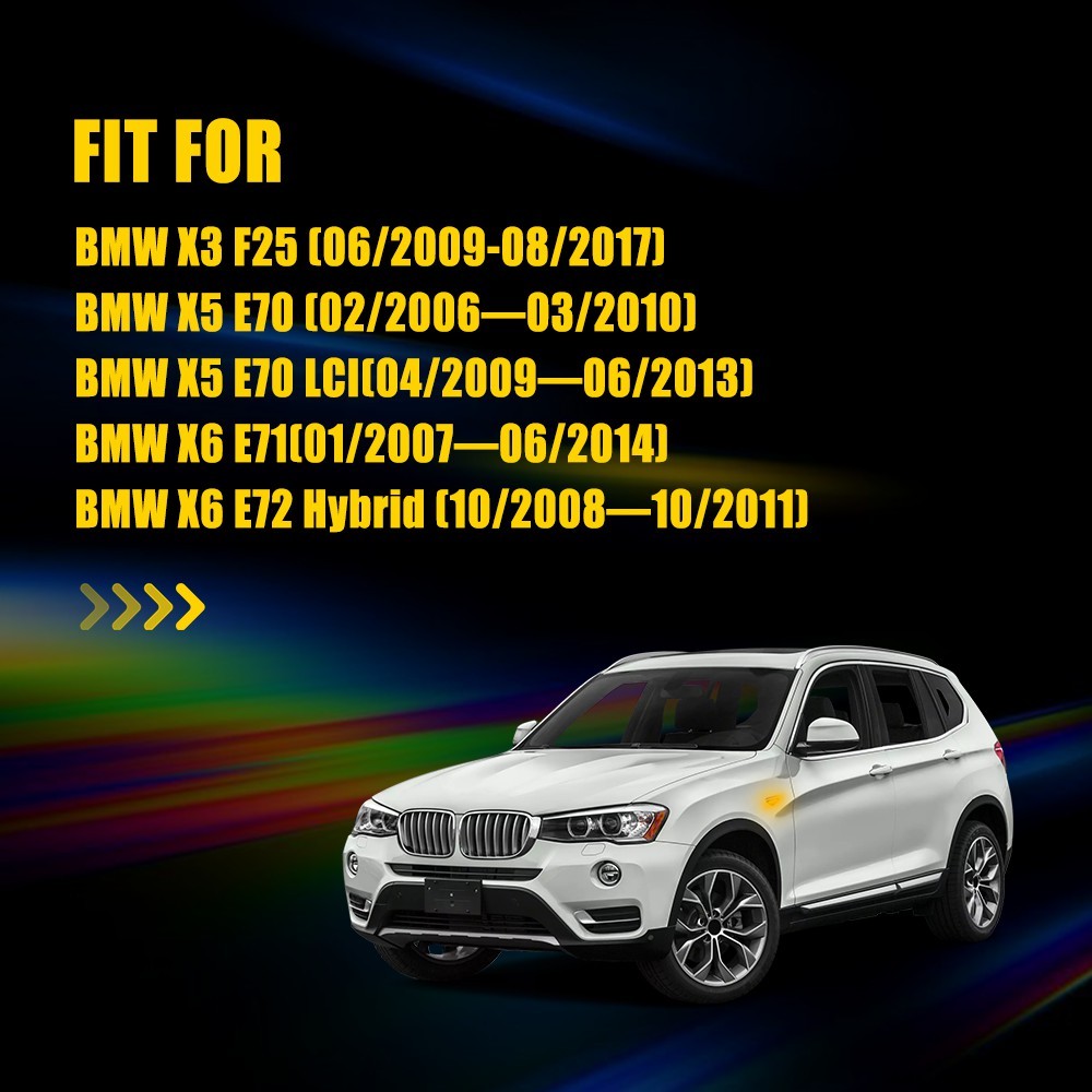 Smoked LED Fender Side Marker Light Turn Signal For BMW X3 F25 X5 E70 X6 E71 E72