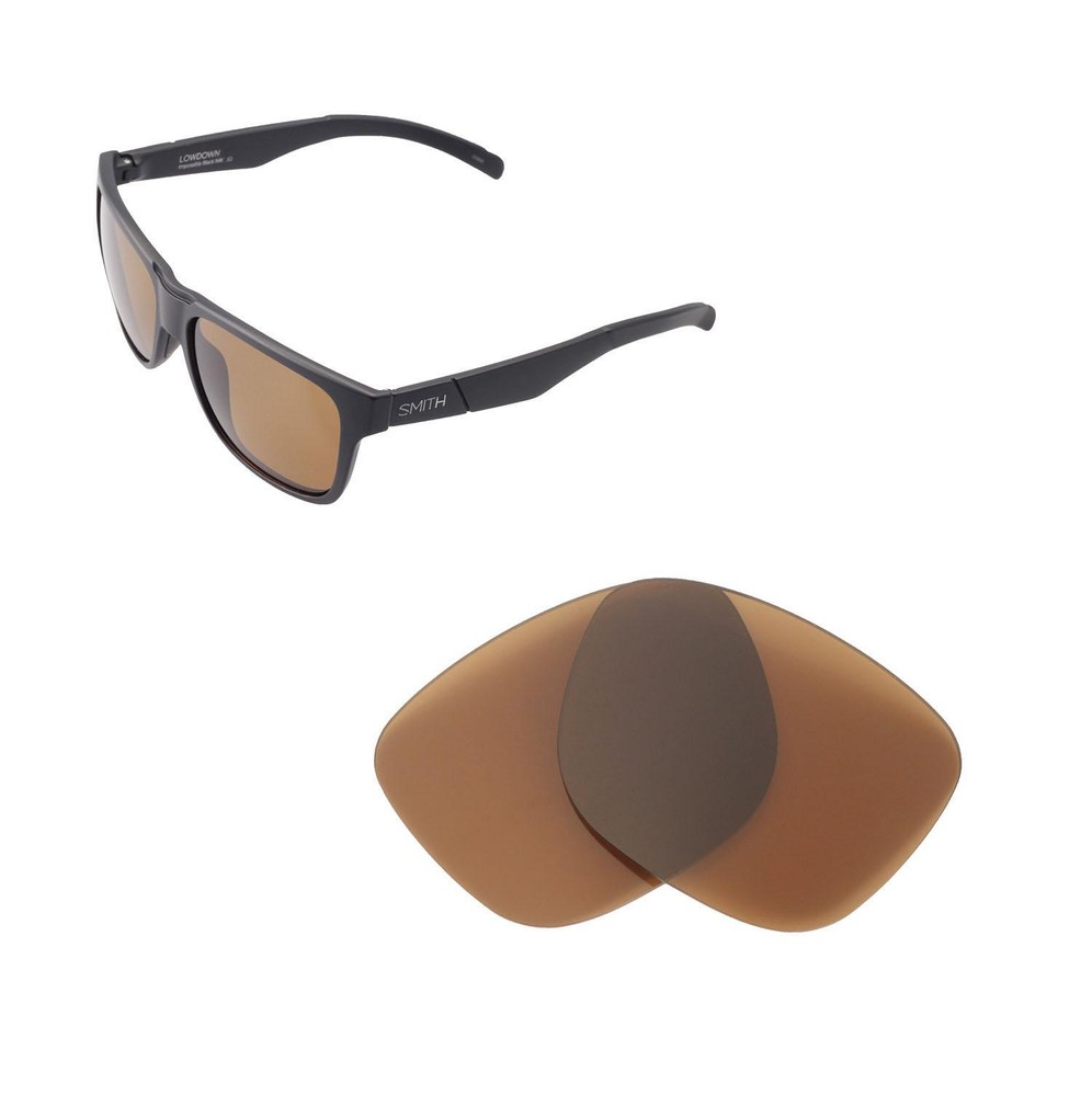 Walleva Brown Polarized Replacement Lenses For Smith Lowdown