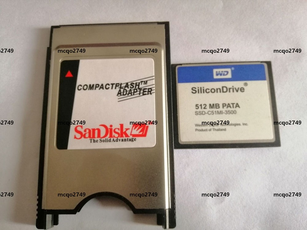 SiliconDrive  512MB CF with Compact Flash Card adapter PC PCMCIA Card