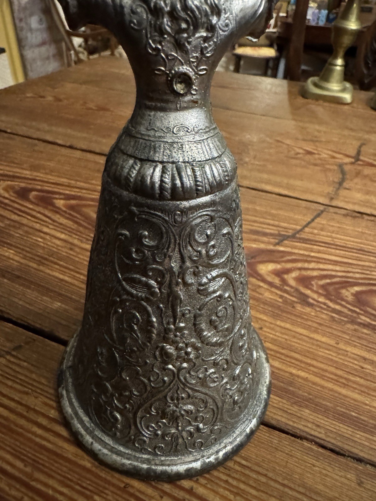 Antique Silver Plate Gold Wash German Bride and Groom Wedding Toasting 8.5” Cup