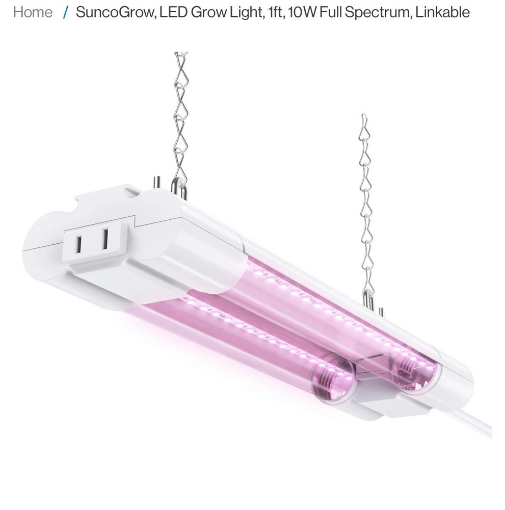 SuncoGrow LED Grow Light 10W Full Spectrum Linkable