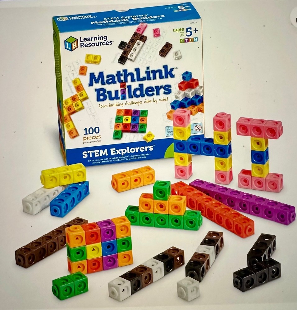 STEM Explorers Mathlink Builders Set - 100 Linking Cubes for Ages 5+