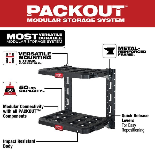 Milwaukee Tool 48-22-8480 Packout 2-Shelf Racking Kit