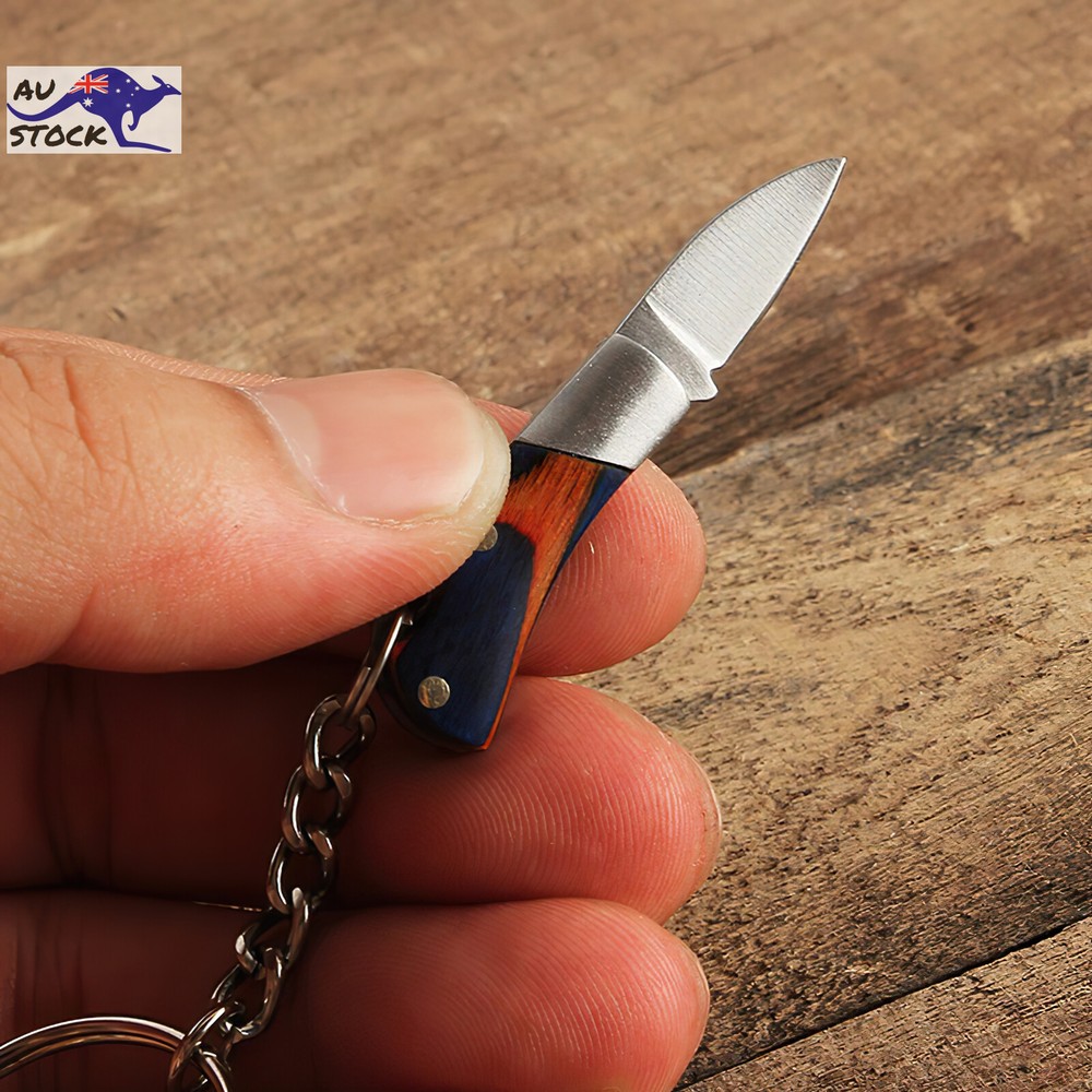 Small Handmade Keychain Practical Mini Folding Knife Box Open Portable AUS Stock
