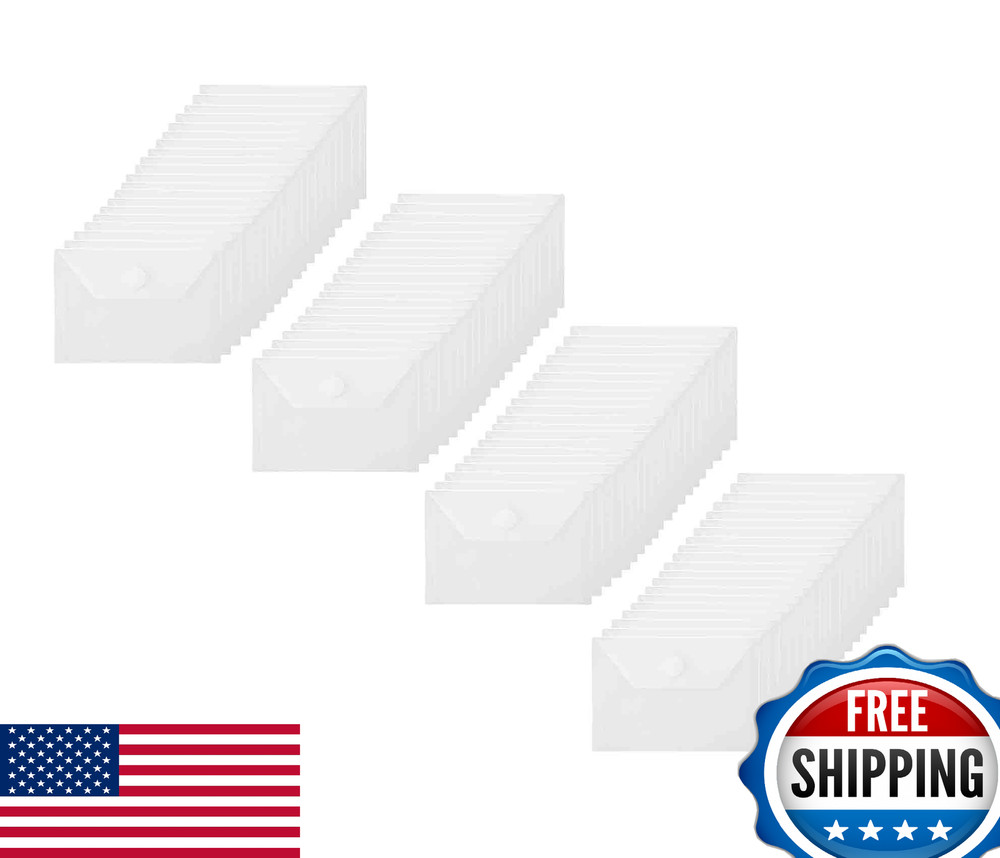 YESSART 3x5 Plastic Envelopes w/ Hook & Loop Closure, 80 Pack Coupon Storage