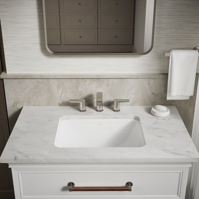 KOHLER Caxton Vitreous China 20.25-in Undermount Rectangular Transitional White